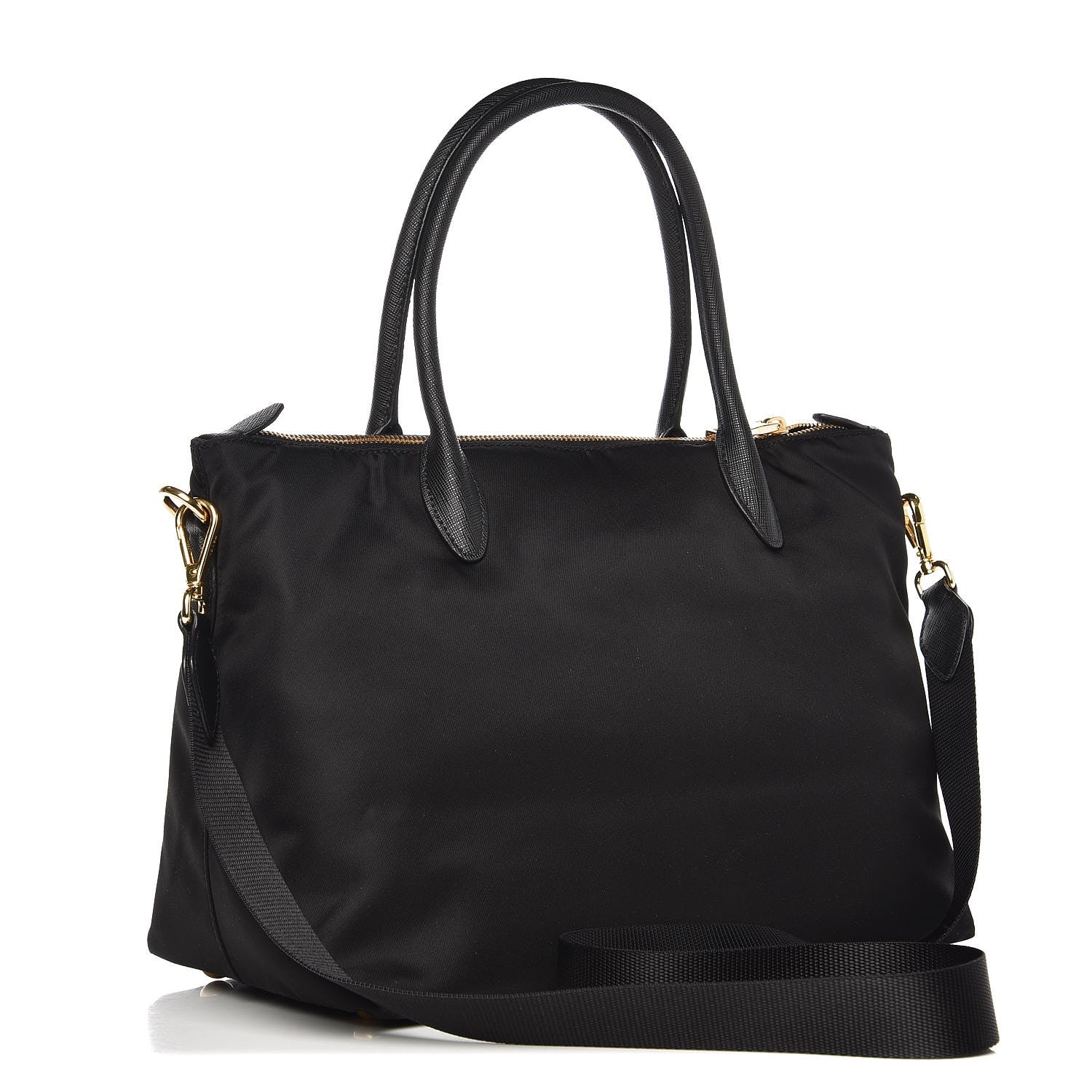Prada Saffiano Tessuto Nylon Tote Nero Black 4 of 8