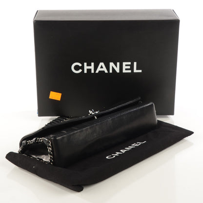 Chanel Lambskin Quilted East West Chocolate Bar Flap Black 4 of 9