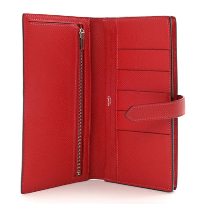 Hermes Epsom Bi-Color Bearn Gusset Wallet Rouge H Rouge Casaque 5 of 8