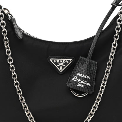 Prada Nylon Re-Edition 2005 Shoulder Bag Black 8 of 10
