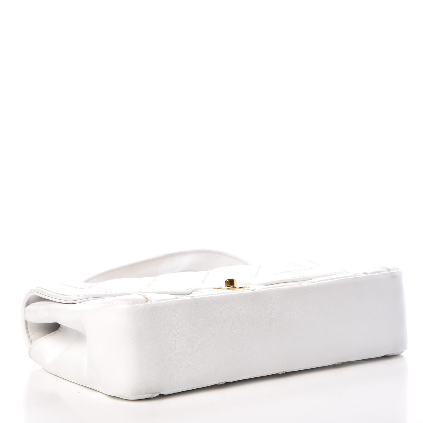 Calfskin Quilted Wild Stitch Flap White