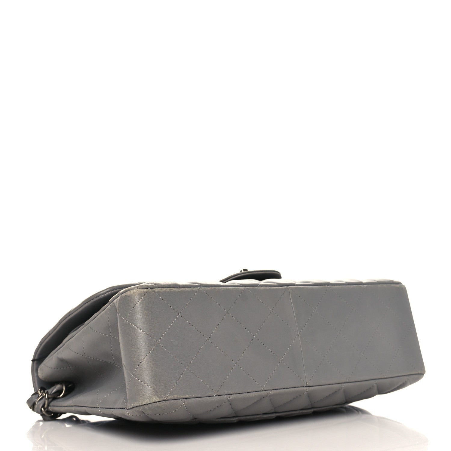 Chanel Lambskin Quilted Jumbo Single Flap Grey 4 of 11