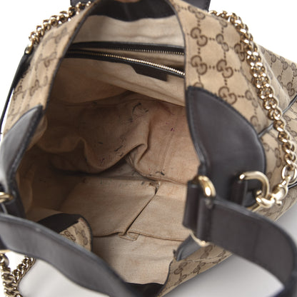 Gucci Monogram Margaux Calfskin Medium Emily Hobo Beige Ebony Cocoa 5 of 12