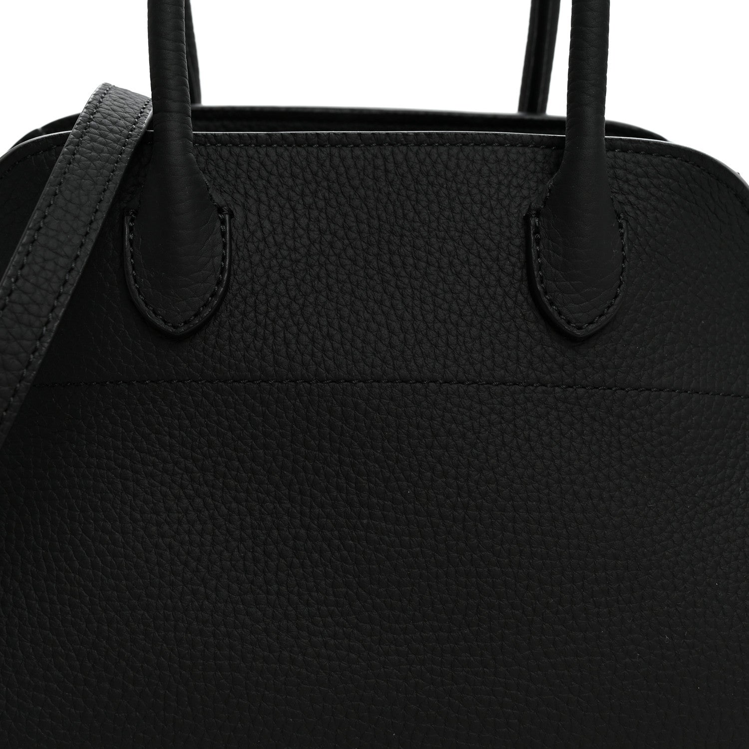 The Row Grained Calfskin Soft Margaux 10 Bag Black 7 of 9