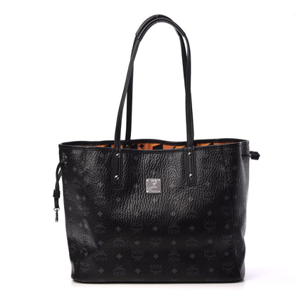 MCM Visetos Medium Reversible Shopping Tote Black 1 of 17