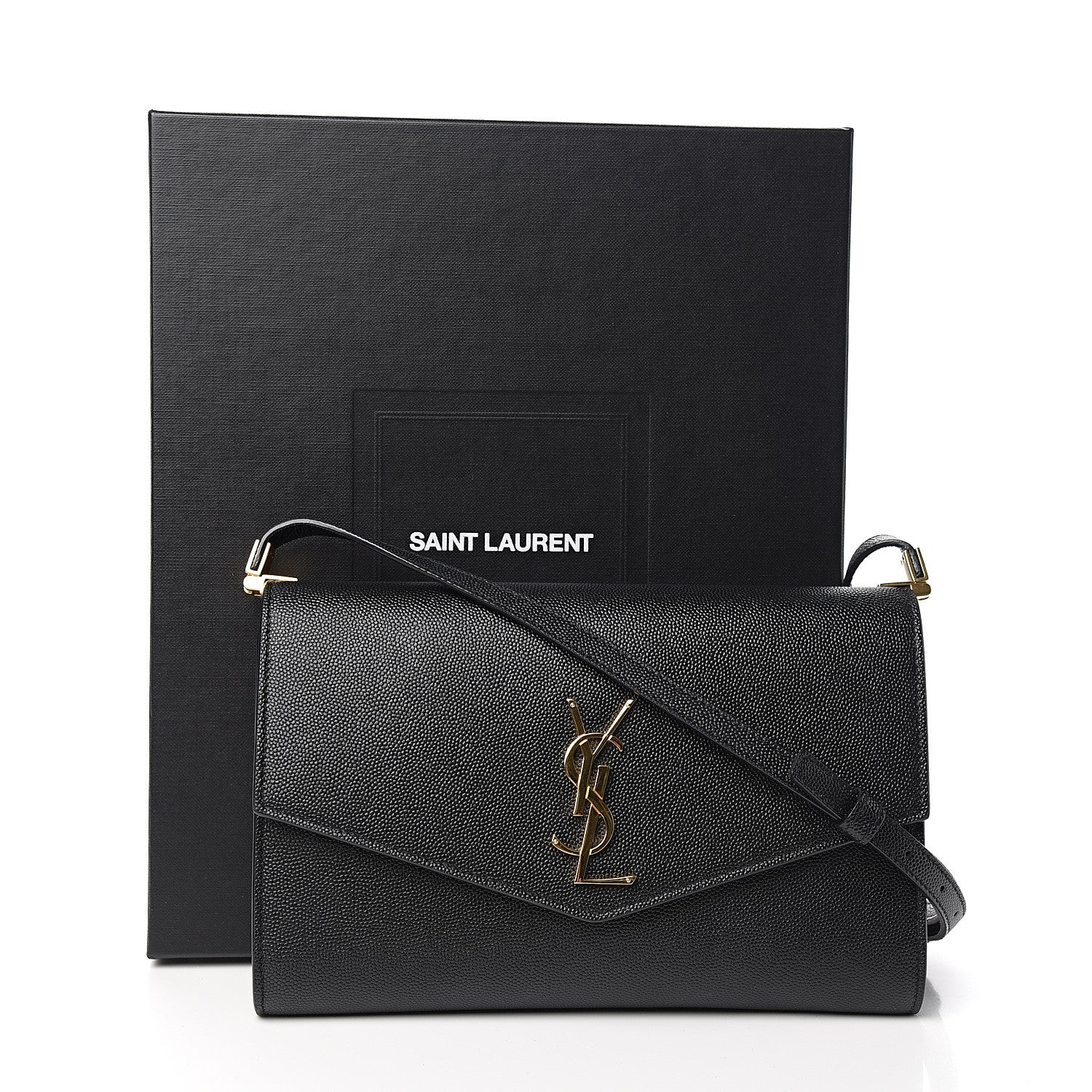 Saint Laurent Grain De Poudre Mini Uptown Crossbody Bag Black 10 of 10