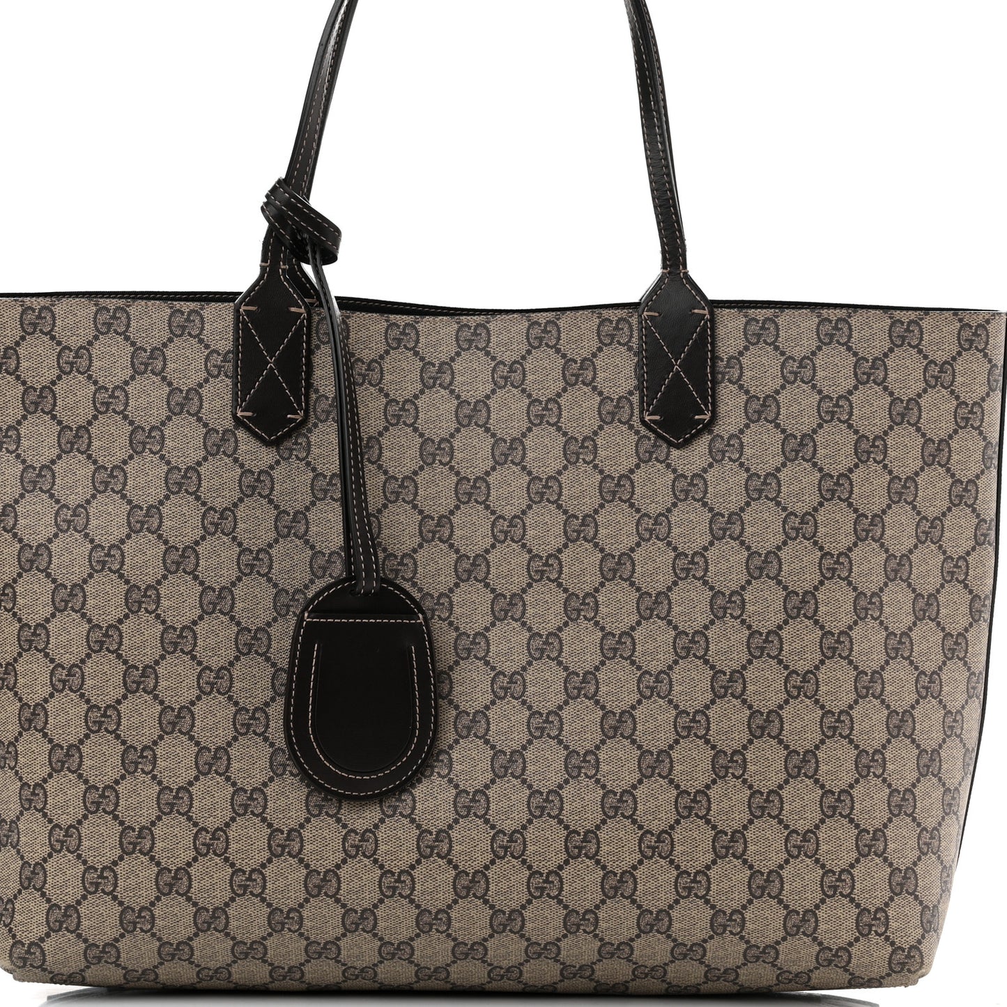 Calfskin GG Supreme Monogram Medium Reversible Tote Dark Brown