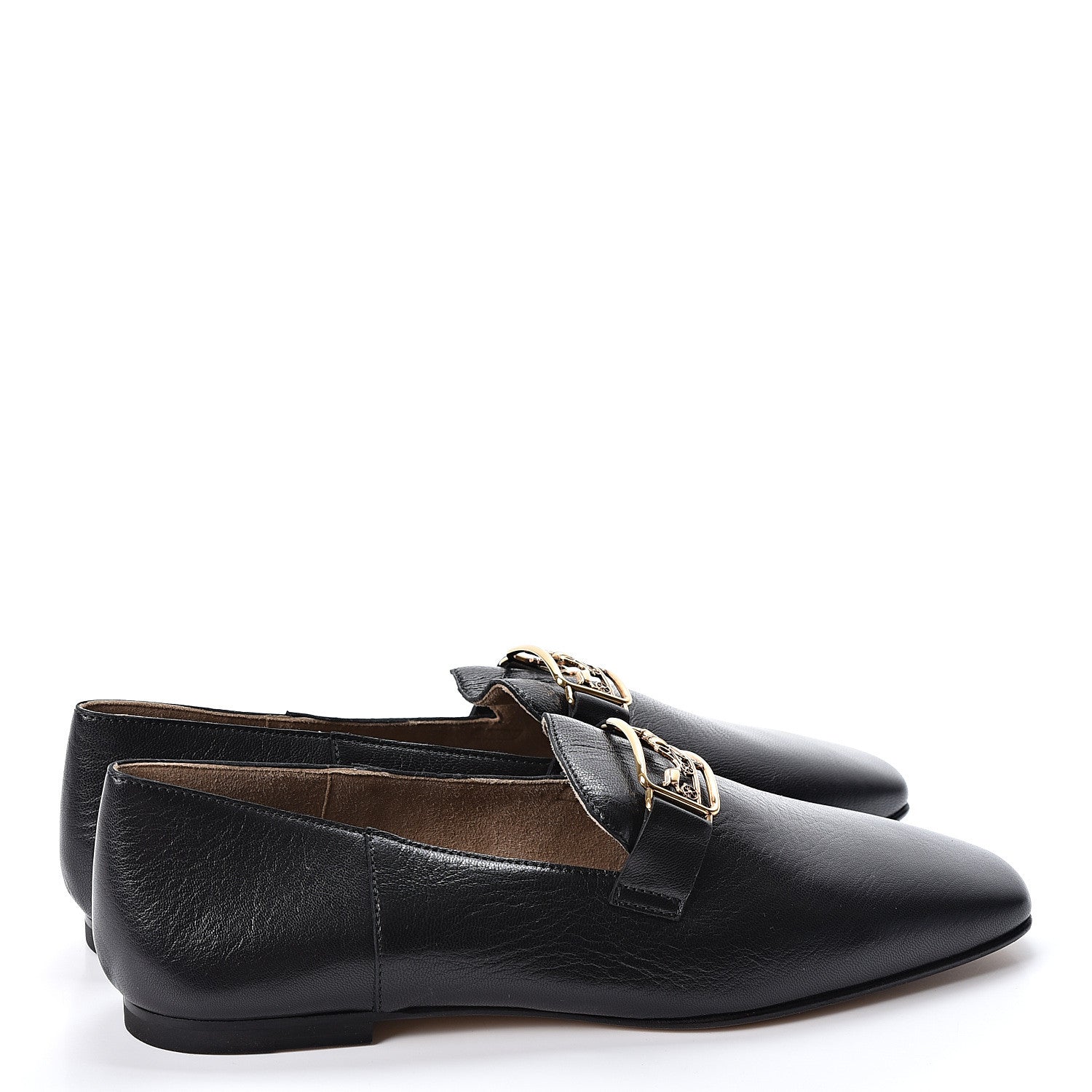 Hermes Goatskin Womens Time Loafers 37 Black 4 of 9