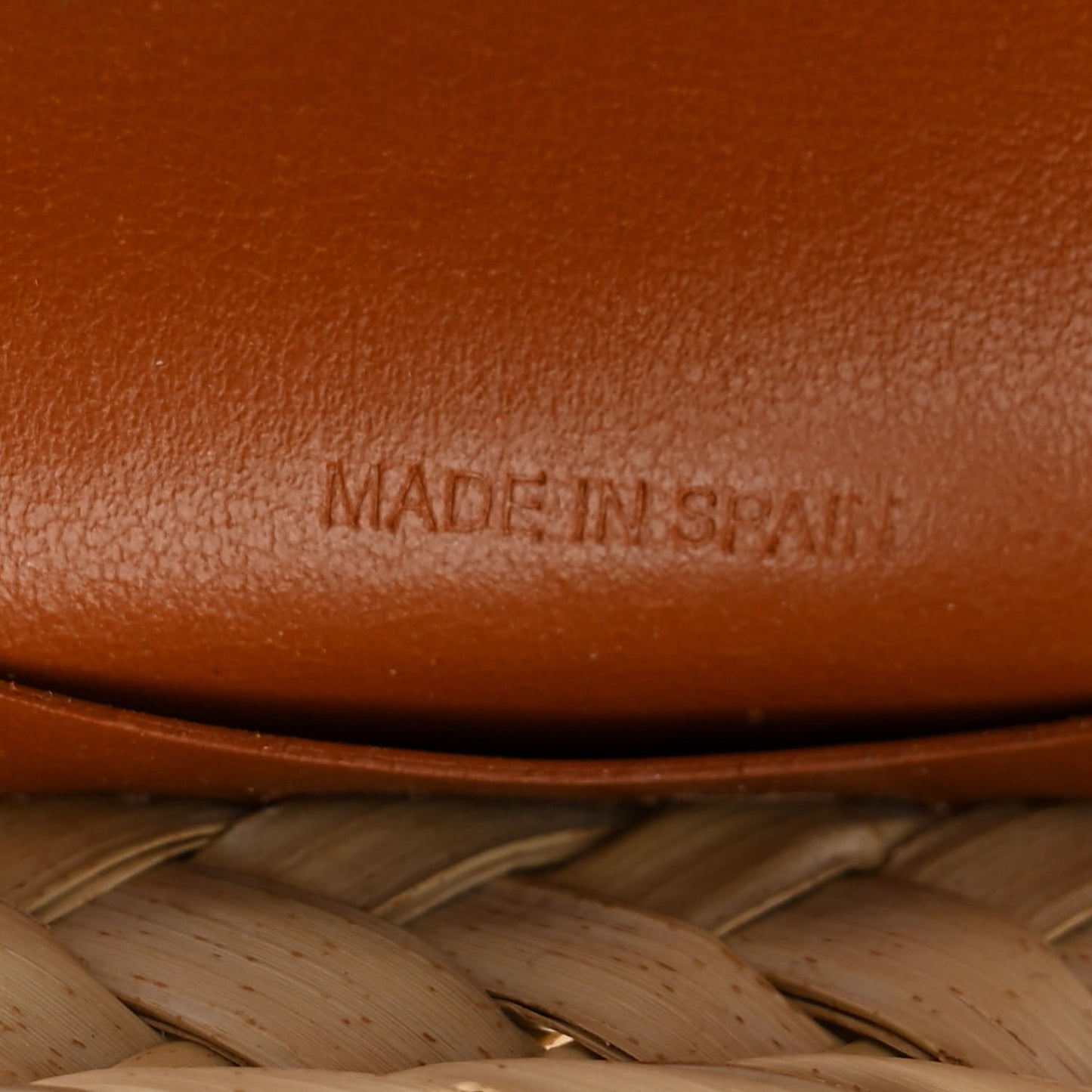 Raffia Smooth Calfskin Medium Sense Basket Caramel