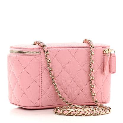 Chanel Caviar Quilted Small Vanity Case With Chain Pink 3 of 9