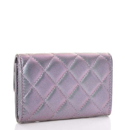 Chanel Iridescent Lambskin Quilted Reissue Flap Card Holder Light Purple 3 of 9