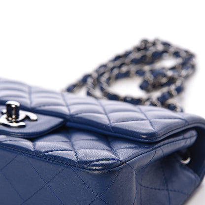 Chanel Lambskin Quilted Mini Rectangular Flap Dark Blue 10 of 15