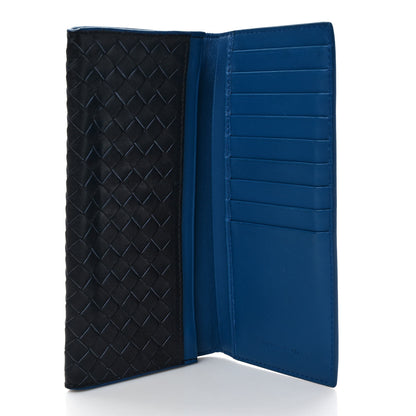 Bottega Veneta Nappa Intrecciato Continental Flap Wallet Black Blue 6 of 8
