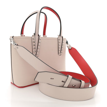 Christian Louboutin Calfskin Spikes Mini East West Cabata Tote Leche 3 of 9