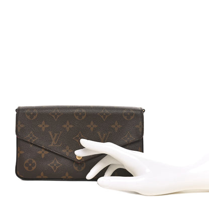 Louis Vuitton Monogram Pochette Felicie Chain Wallet Fuchsia 2 of 12