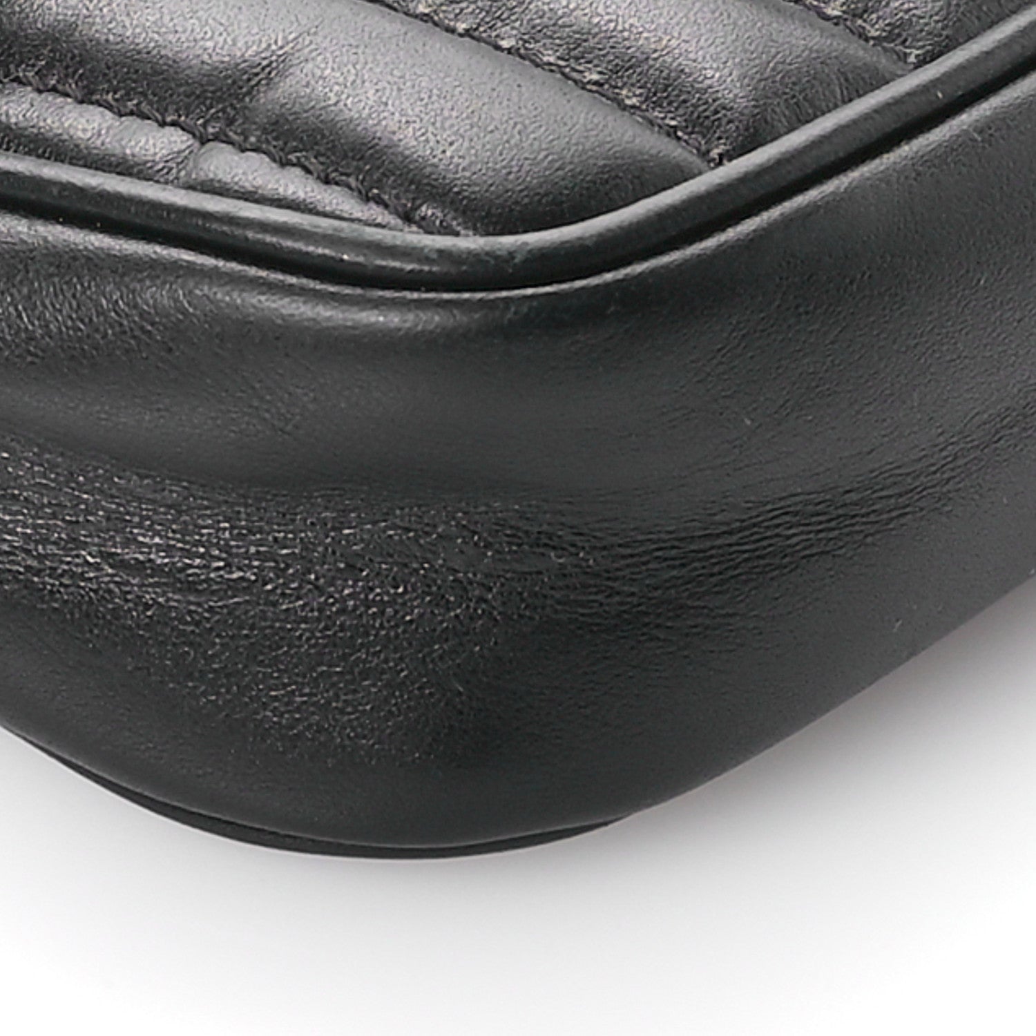 Gucci Calfskin Matelasse Aria Super Mini GG Marmont Shoulder Bag Black 9 of 10