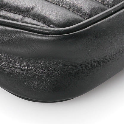 Gucci Calfskin Matelasse Aria Super Mini GG Marmont Shoulder Bag Black 9 of 10