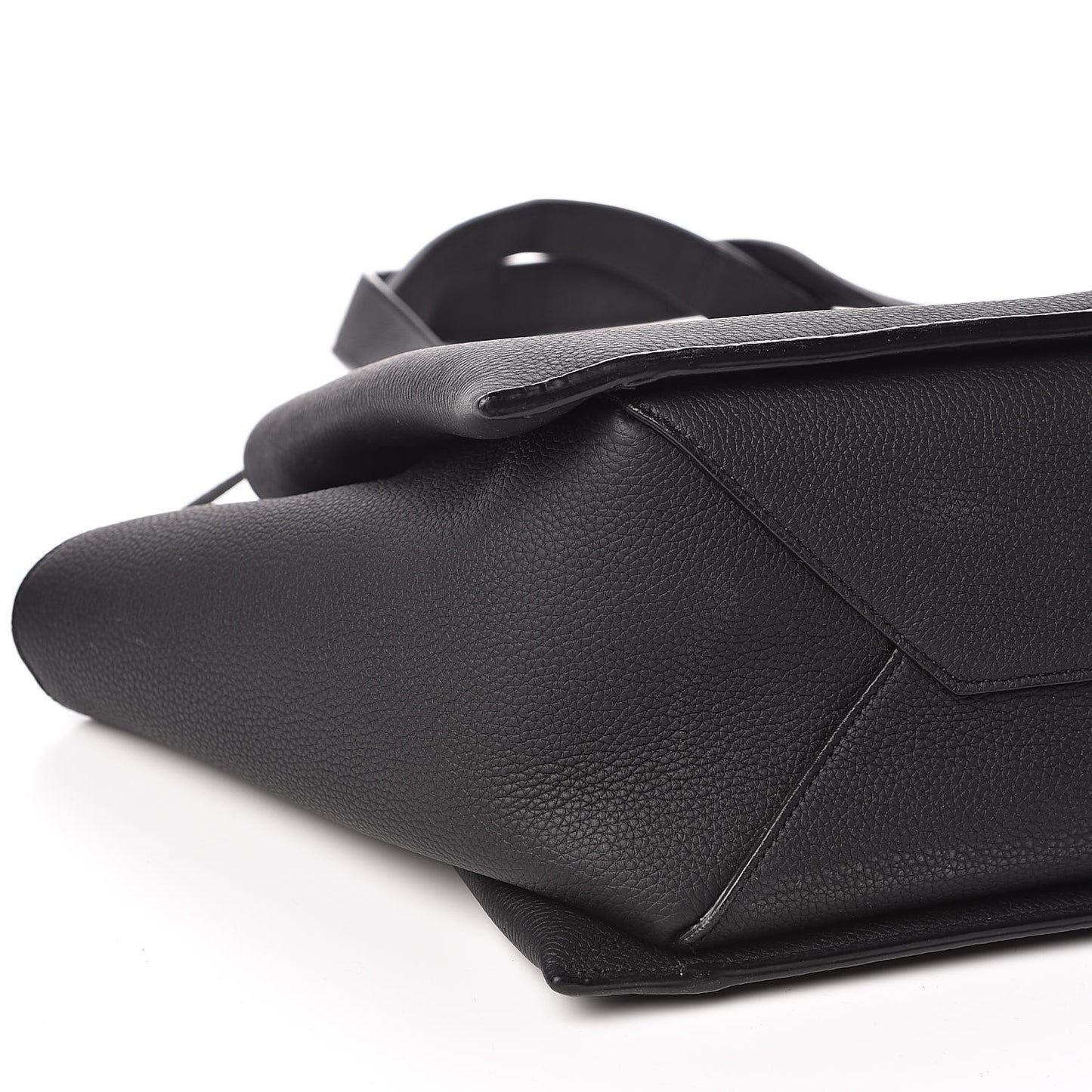 Baby Grained Calfskin Small Tri-Fold Bag Black