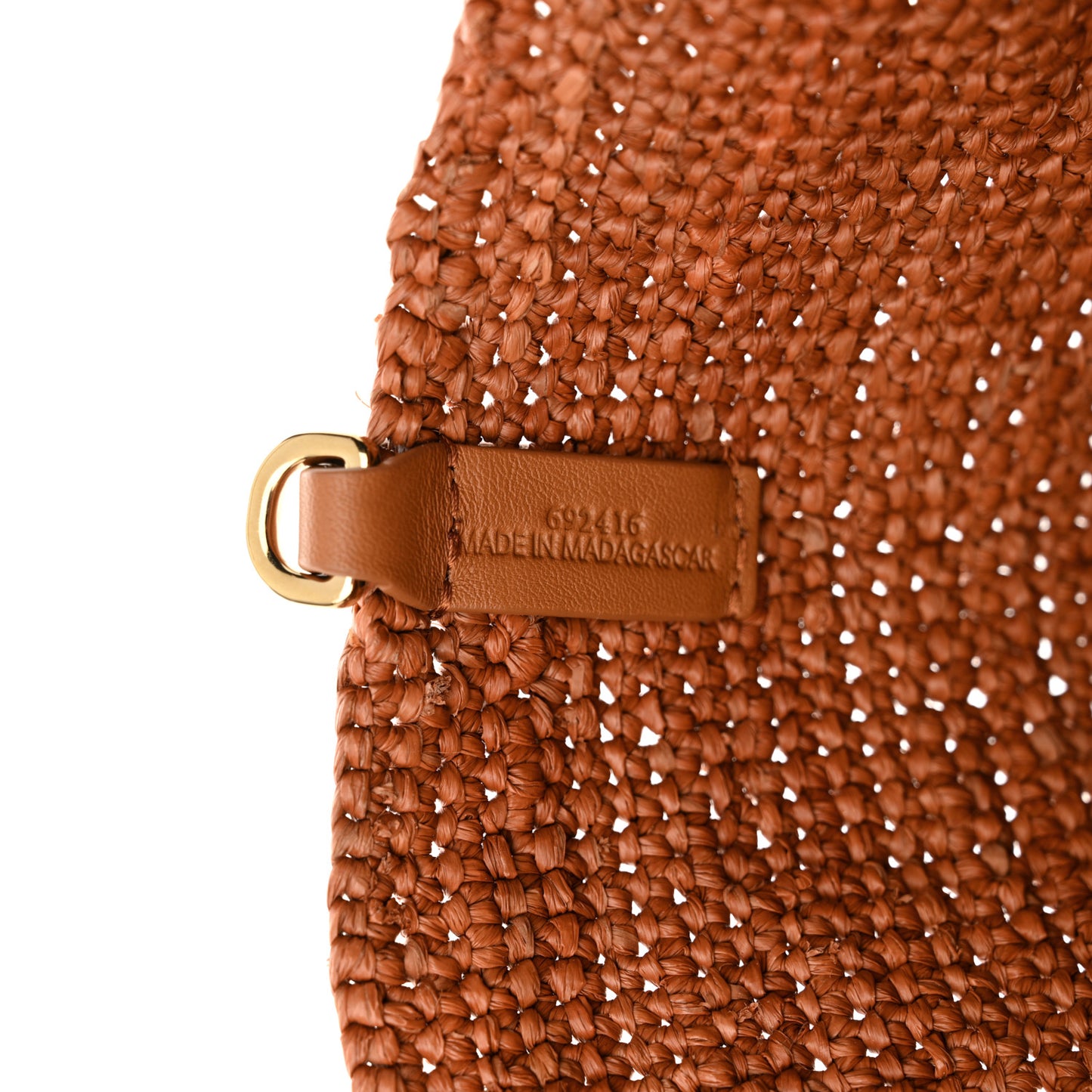 Raffia Mini Slit Tote Bag Honey Gold