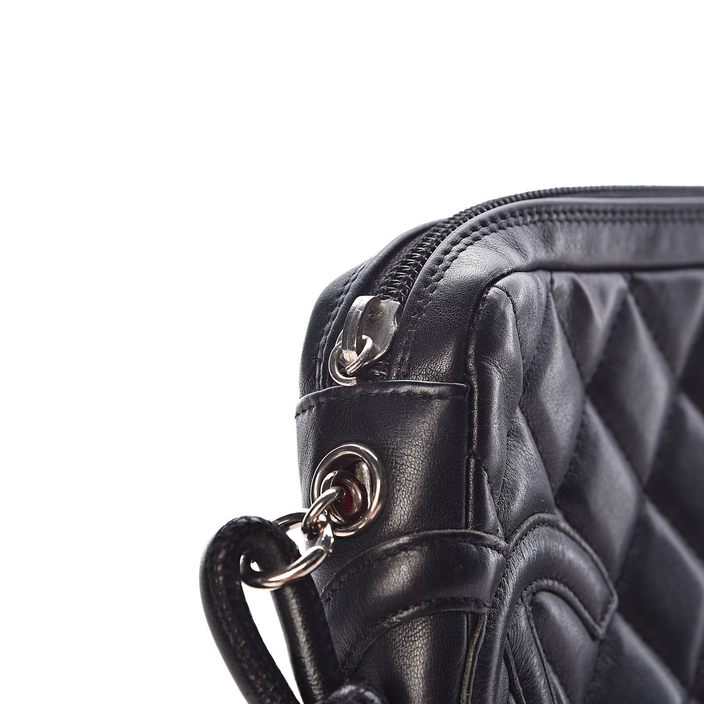 Calfskin Quilted Cambon Pochette Black