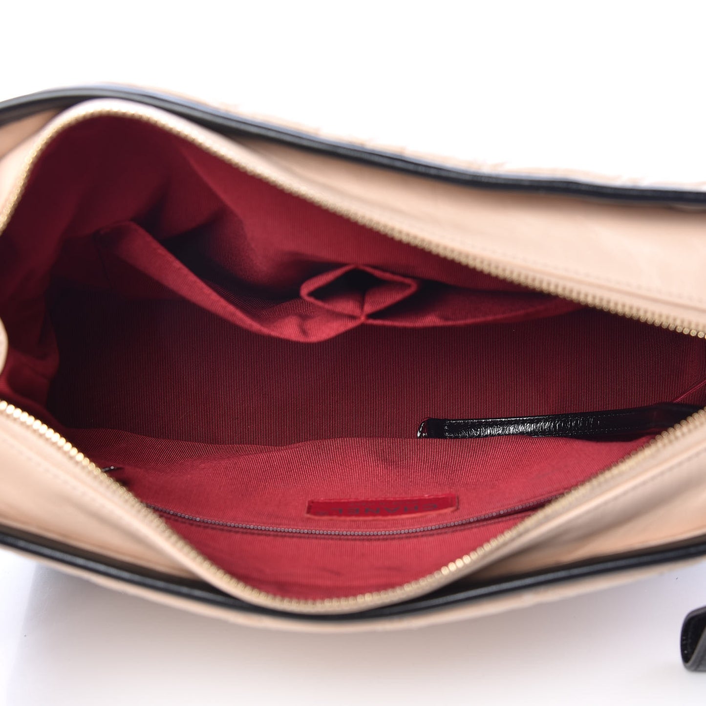 Aged Calfskin Quilted Medium Gabrielle Hobo Beige Black