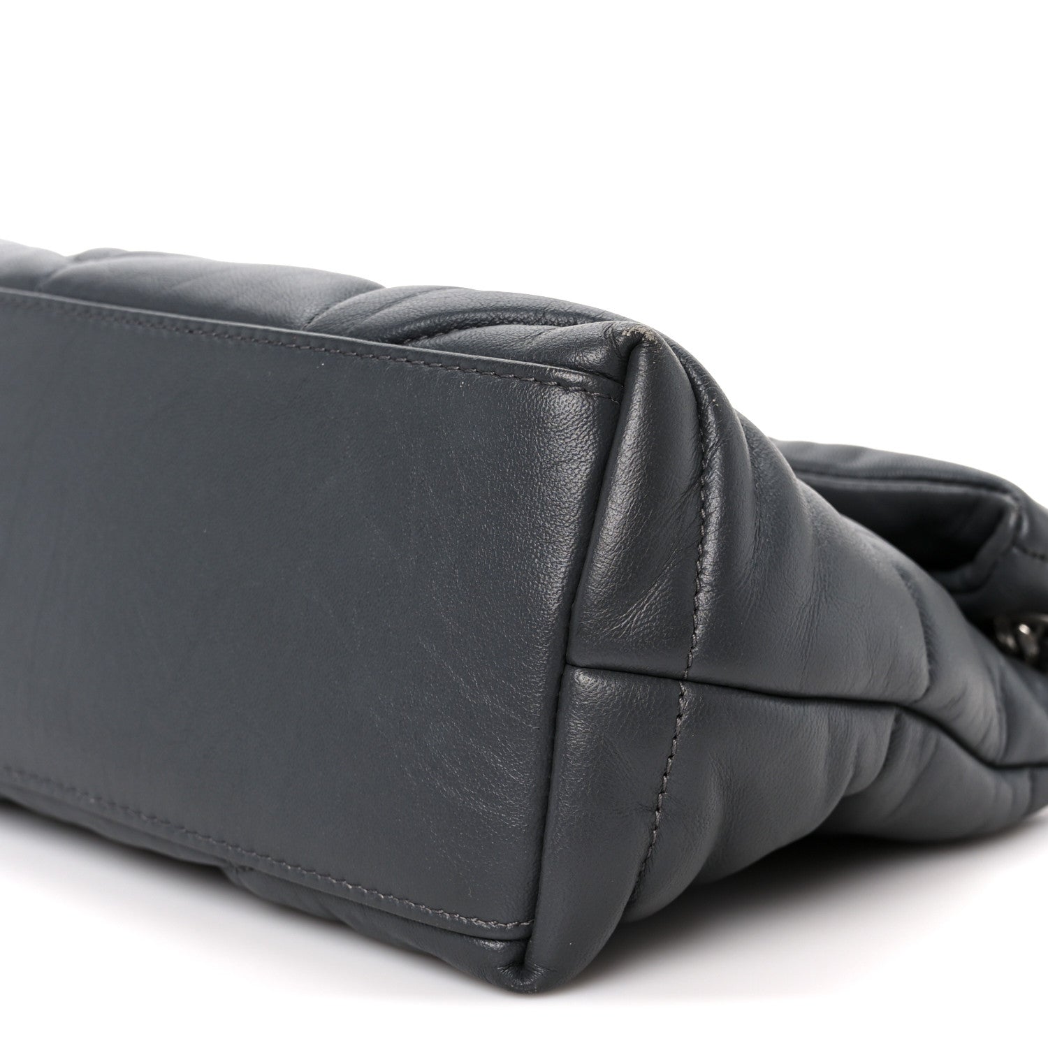 Saint Laurent Lambskin Quilted Small Loulou Puffer Monogram Chain Satchel Storm 11 of 11