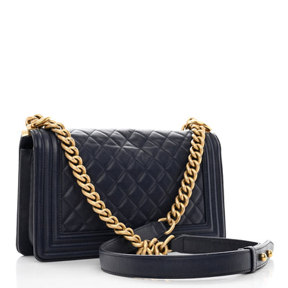 Chanel Caviar Quilted Medium Boy Flap Navy 3 of 10