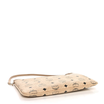 MCM Visetos Liz Shopper Tote Pouch Beige 4 of 11
