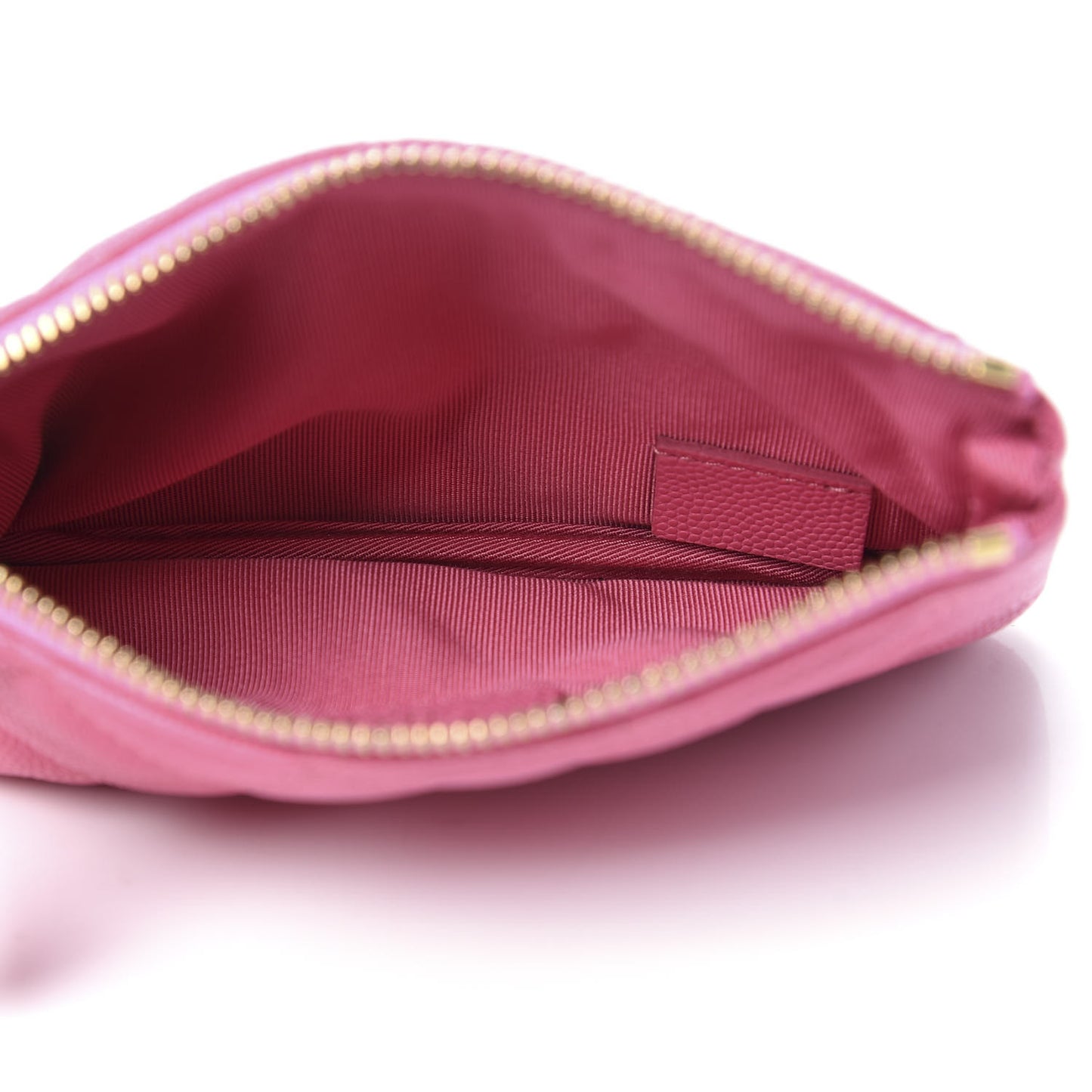 Caviar Quilted Small Cosmetic Case Pink