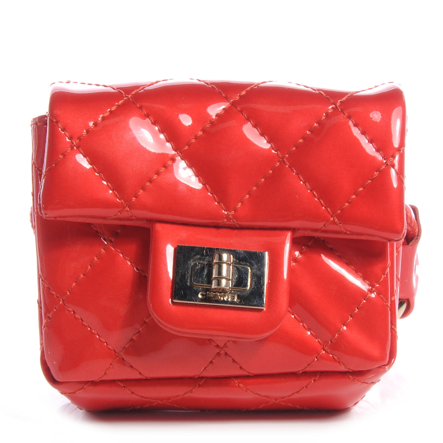 Patent Quilted 2.55 Ankle Wrist Bag Red
