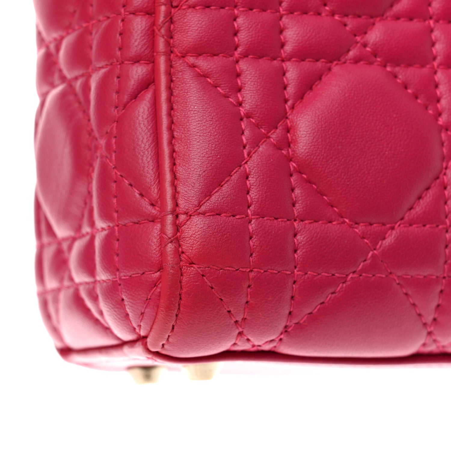 Christian Dior Lambskin Cannage Mini Lady Dior Fuchsia 10 of 13