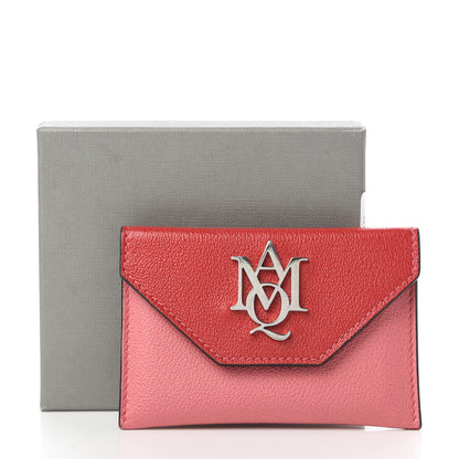 Alexander McQueen Calfskin Insignia Envelope Card Holder Pink Red 8 of 8