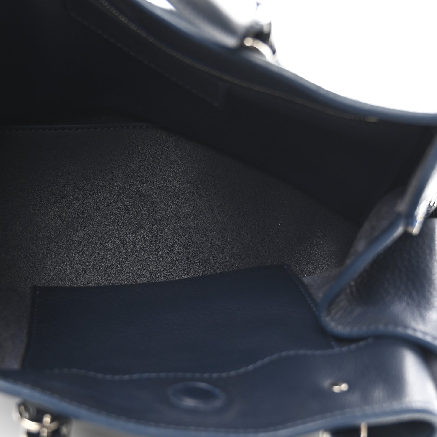 Veau Papier A6 Zip Around Tote Bleu Profond