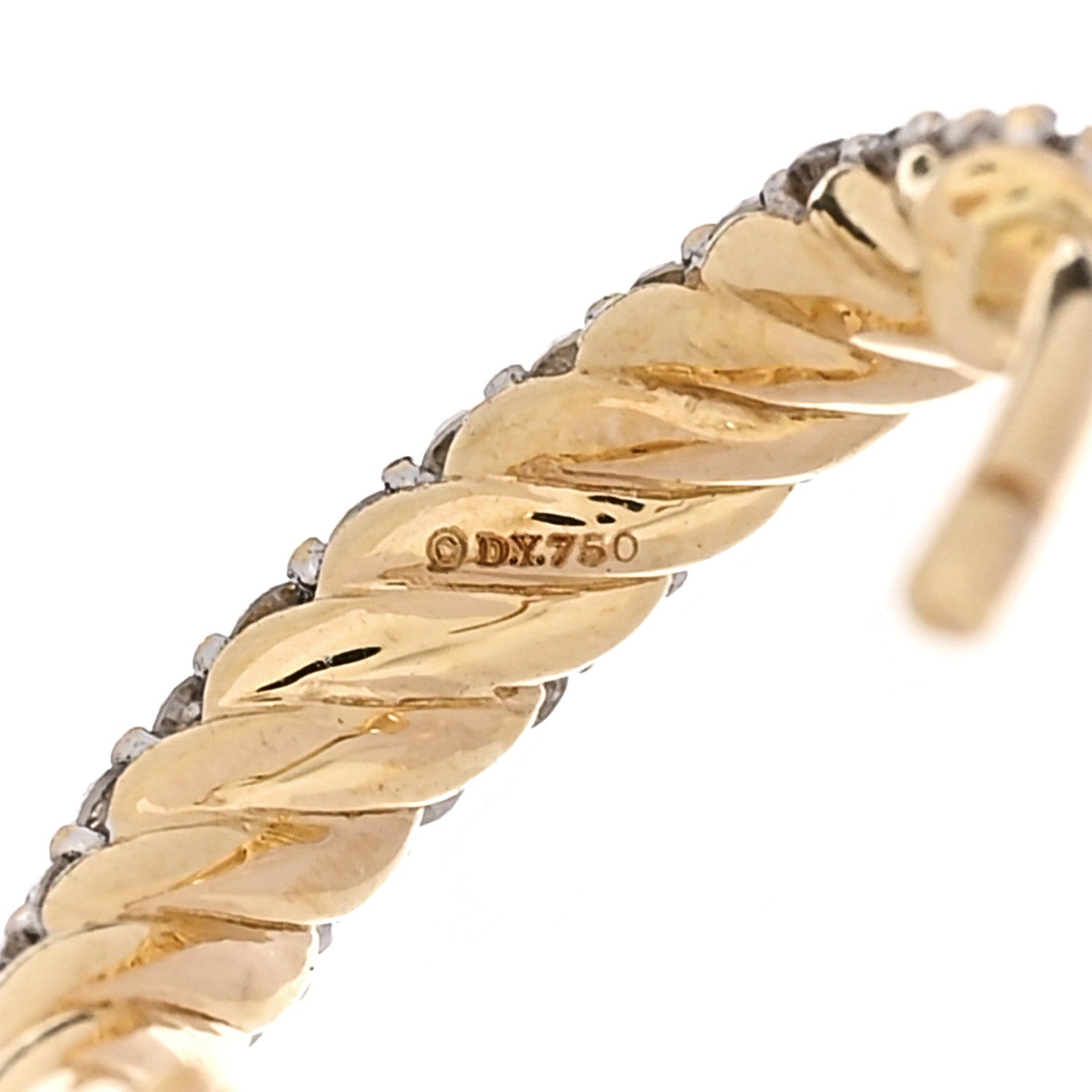 David Yurman 18K Yellow Gold Diamond Petite Pave Huggie Hoop Earrings 4 of 4