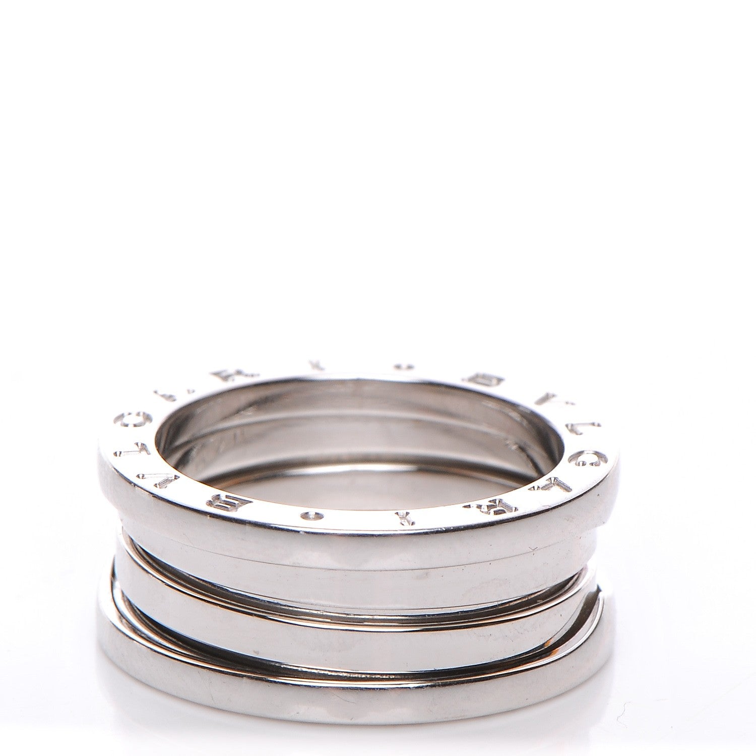 Bulgari 18K White Gold B.Zero1 3 Band Ring 54 6.75 1 of 7