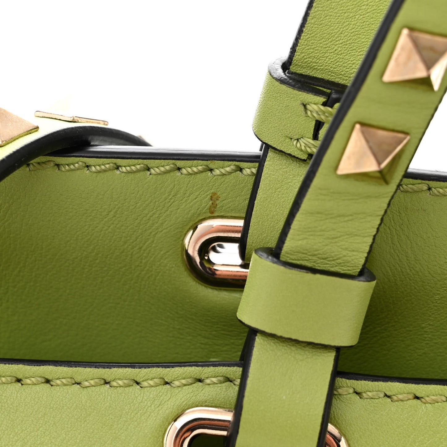 VALENTINO GARAVANI Vitello Medium Rockstud Tote Apple