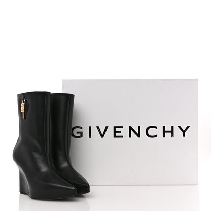 Givenchy Calfskin G Lock 80mm Wedge Low Boots 38 Black 10 of 10