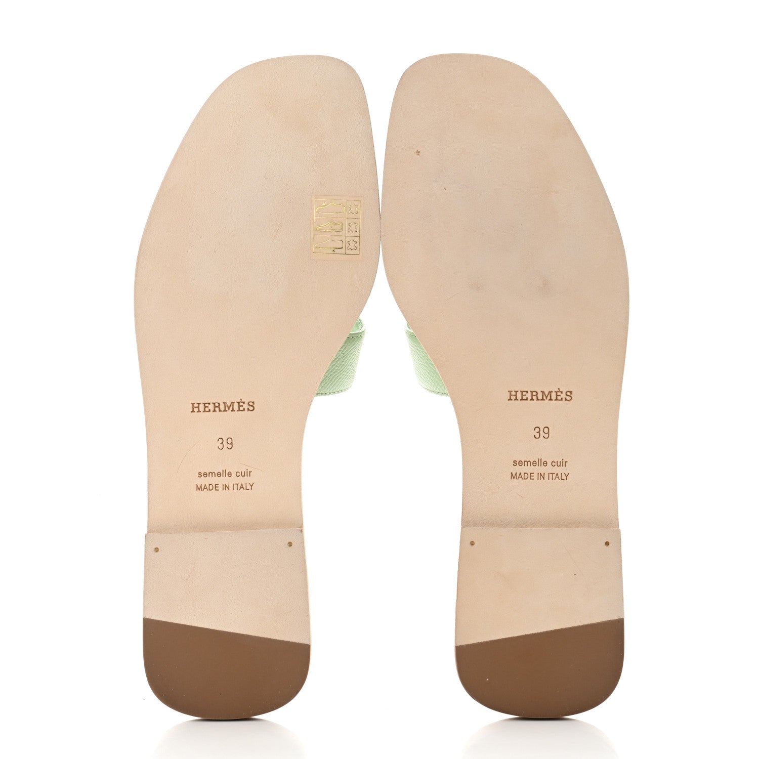 Hermes Epsom Oran Sandals 39 Vert Jade 5 of 8