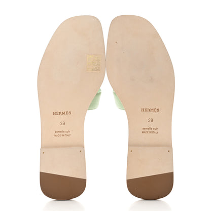 Hermes Epsom Oran Sandals 39 Vert Jade 5 of 8