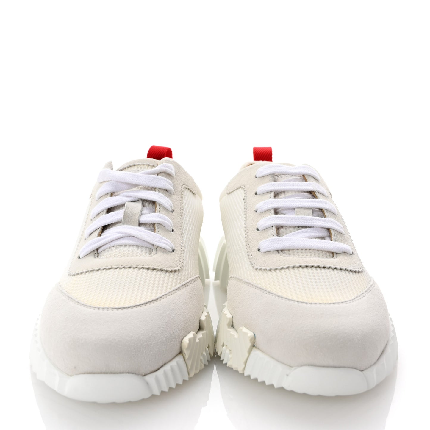 Technical Canvas Suede Goatskin Bouncing Sneakers 36 White Multicolor