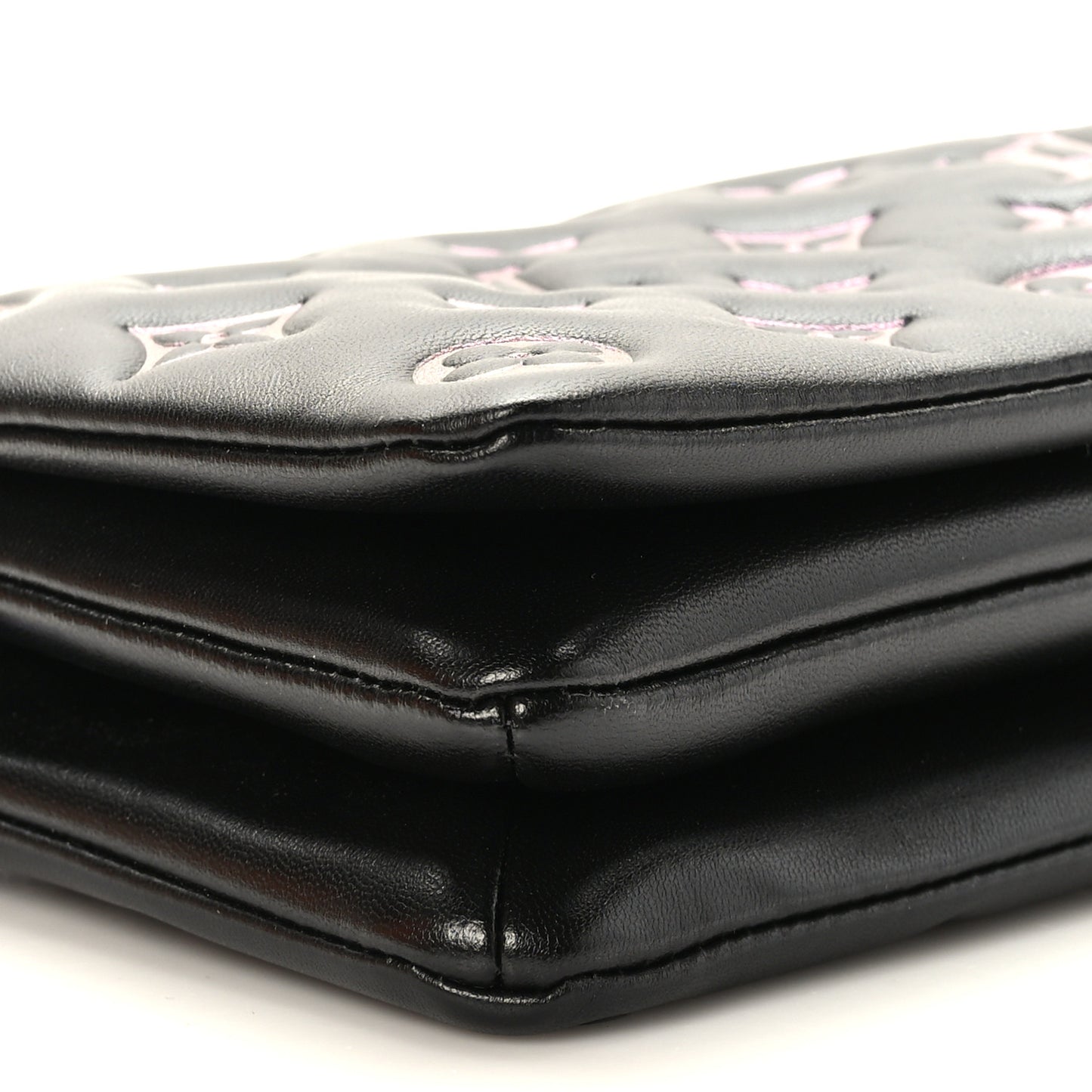 Lambskin Embossed Monogram Scarabeo Pochette Coussin Black
