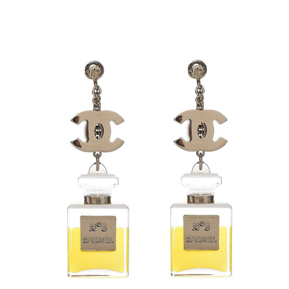 Chanel N°5 Perfume Bottle CC Drop Earrings Gold 1 of 5