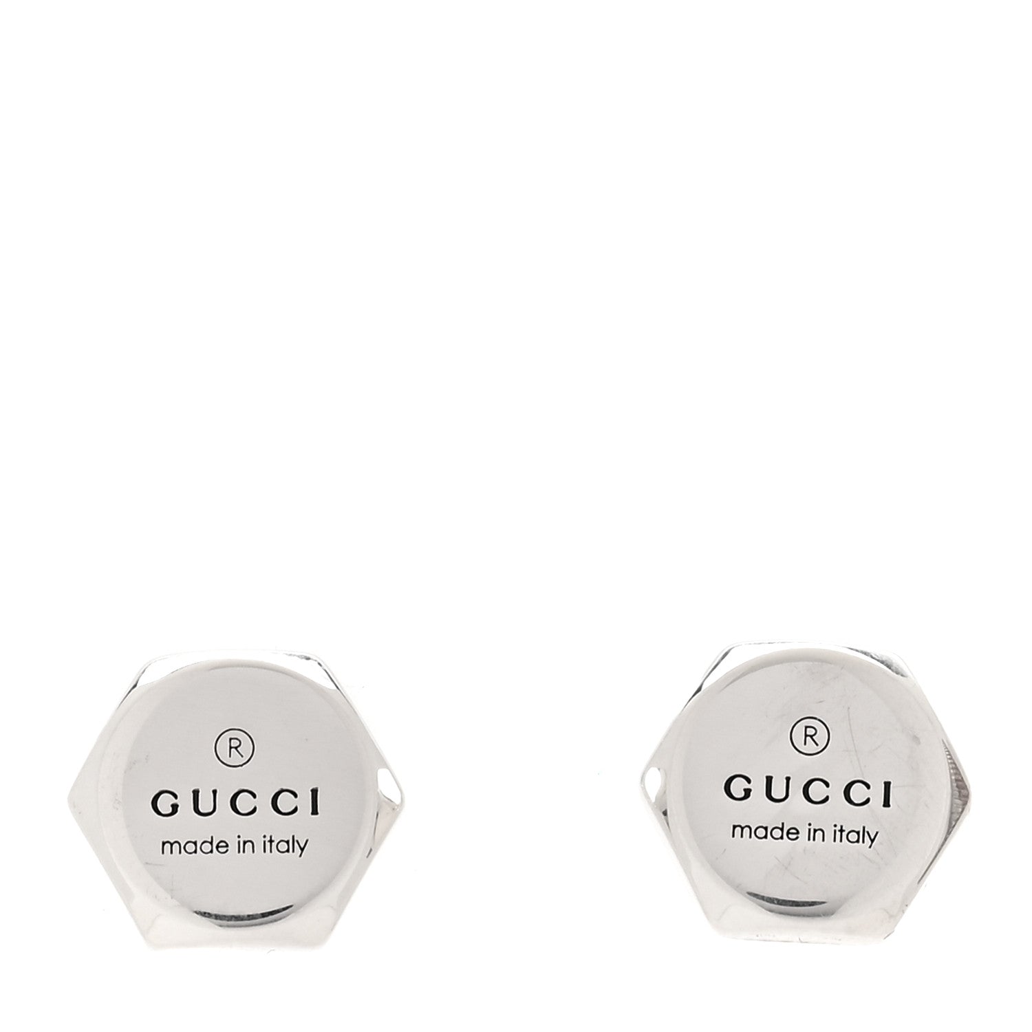 Gucci Sterling Silver Logo Trademark Earrings 1 of 4