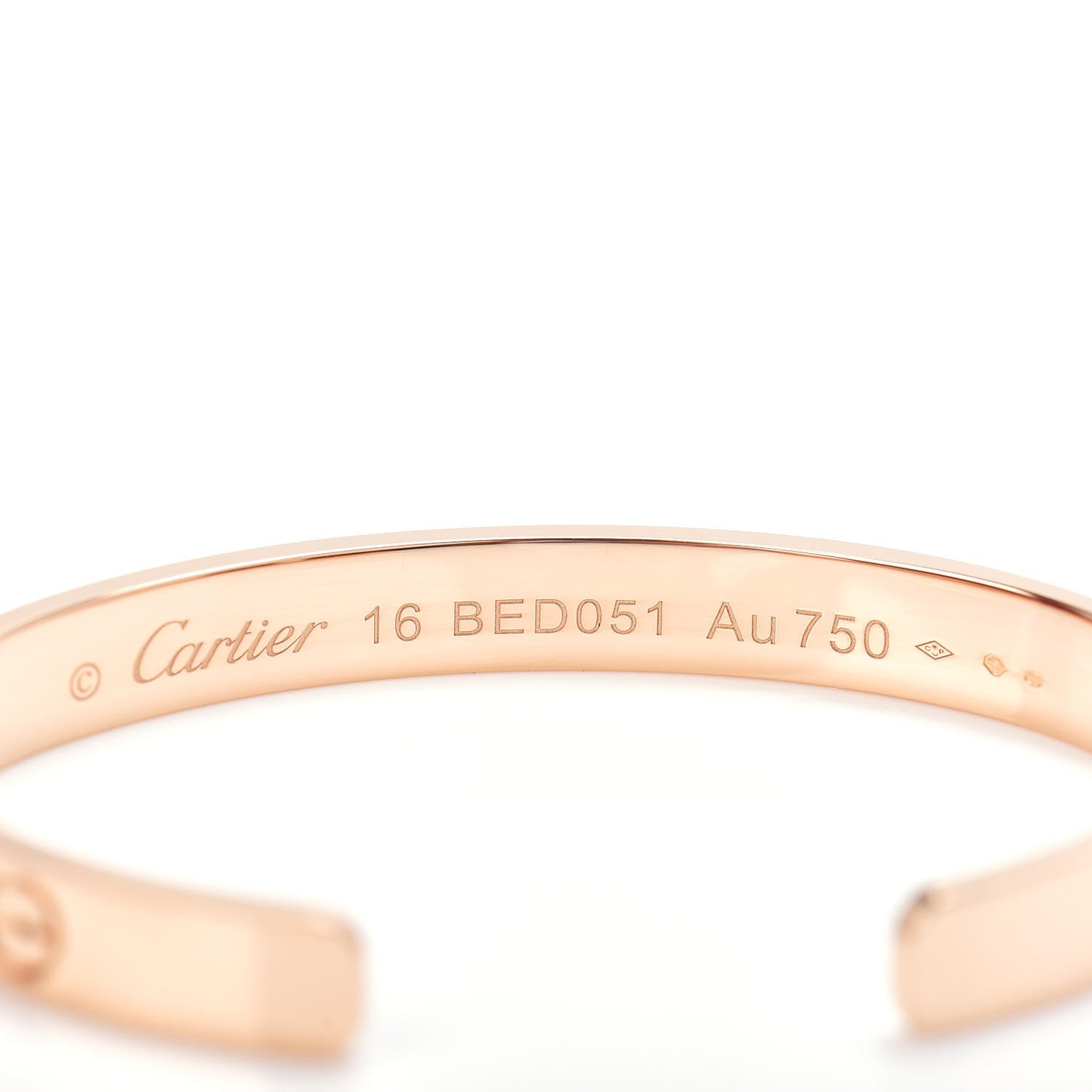 18K Pink Gold LOVE Cuff Bracelet 16