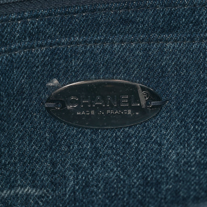 Chanel Denim Quilted CC Print Jumbo Single Flap Blue 6 of 11