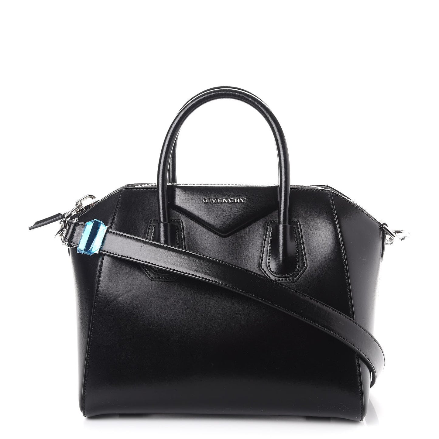 Shiny Lord Calfskin Small Antigona Black
