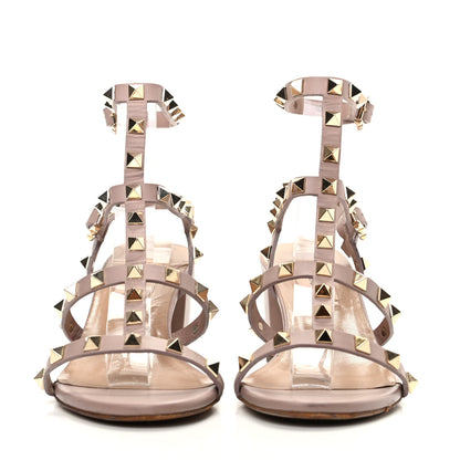 Valentino Garavani Calfskin Rockstud 60mm City Sandals 35.5 Poudre 2 of 9
