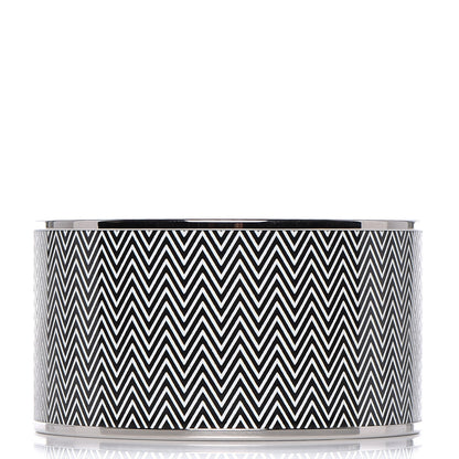 Hermes Enamel Printed Extra Wide Chevron Bracelet 65 Black 1 of 6