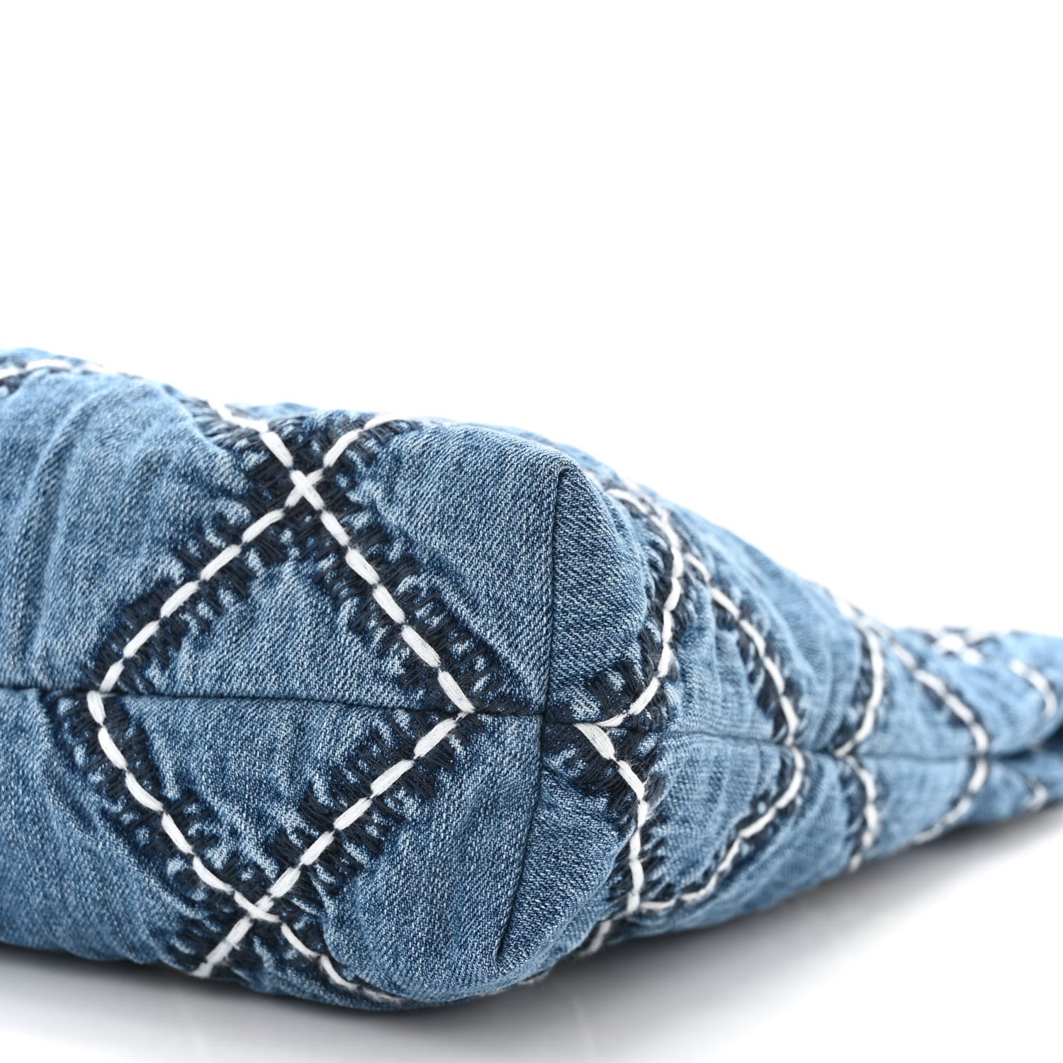 Chanel Denim Quilted Stitched Small Chanel 22 Blue 11 of 12