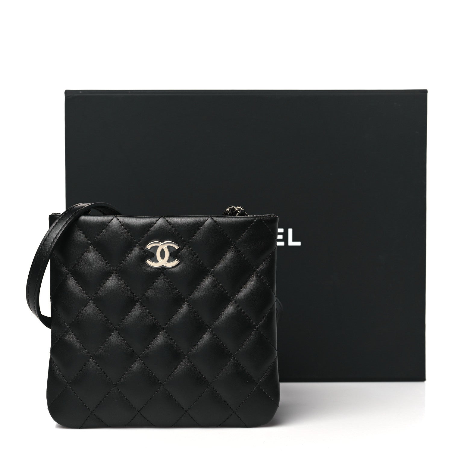 Chanel Lambskin Quilted Uniform Crossbody Bag Black 11 of 11